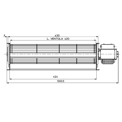 Ventilateur tangentiel Fergas pour poêles à granulés Deville avec Ø60 mm, Débit 280 m³/h - 