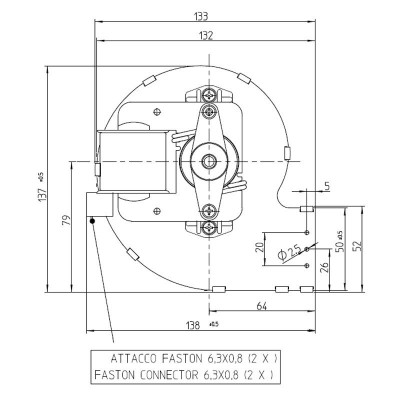 Ventilateur centrifuge Fergas pour poêles à granulés Ecoforest, Edilkamin, Italiana Camini et d'autres, débit 258 m³/h - Pièces détachées pour poêles à granulés