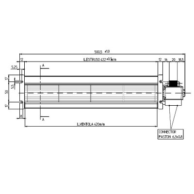 Ventilateur tangentiel pour poêles à granulés Cadel, Deville, Edilkamin et d'autres, de Ø60 mm, débit d'air de 190 m³/h - Pièces détachées pour poêles à granulés