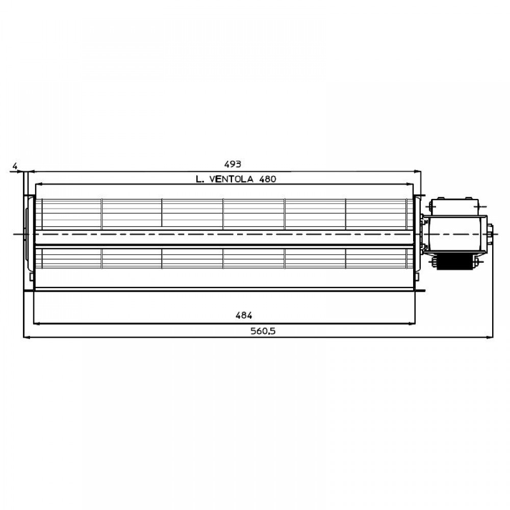 Ventilateur tangentiel Fergas pour poêles à granulés de Ø60 mm, débit d'air de 250 m³/h | Ventilateurs et soufflantes | Pièces détachées pour poêles à granulés |