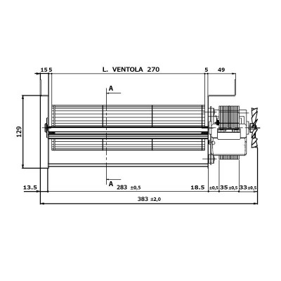Ventilateur tangentiel Fergas pour poêles à granulés Edilkamin et autres de Ø80 mm, débit d'air de 337 m³/h - Pièces détachées pour poêles à granulés