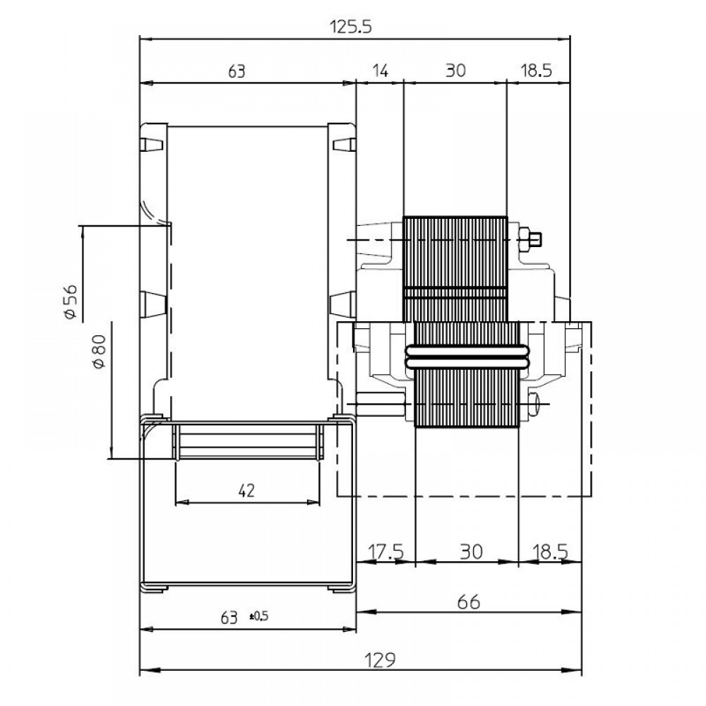 Centrifuge ventilateur Fergas, débit 121 m³/h | Ventilateurs et soufflantes | Pièces détachées pour poêles à granulés |