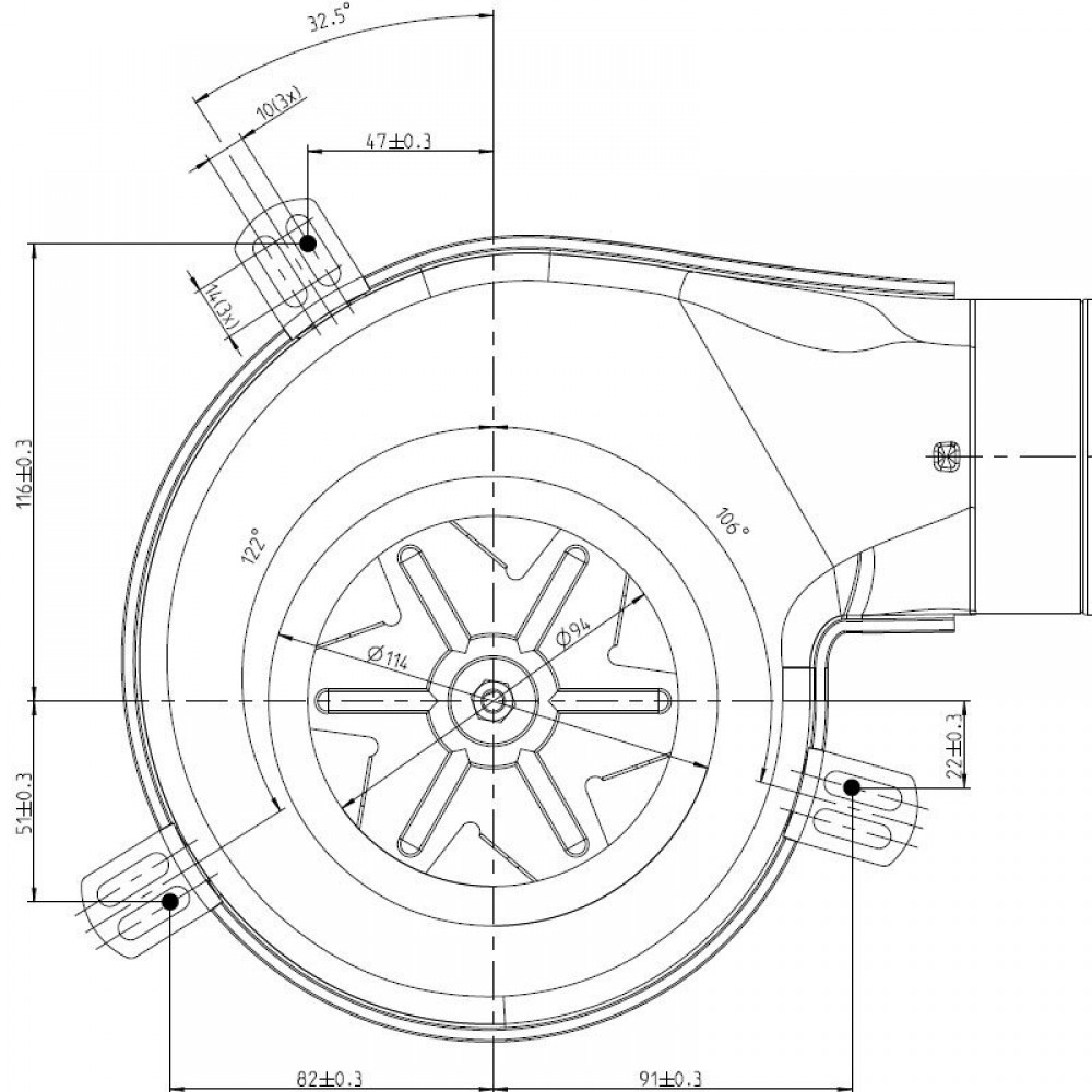 Extracteur de fumée EBM pour poêles à granulés Elite, Equation, Ferroli, Karmek One et autres, Débit d'air maximum 165 m³/h | Ventilateurs et soufflantes | Pièces détachées pour poêles à granulés |