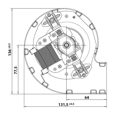Ventilateur centrifuge EBM, pour poêles à pellets Anselmo Cola, Cadel, Edilkamin, MCZ, La Nordica, Caminetti Montegrappa, Palazzetti, Sicalor et d'autres, débit 210 m³/h - EBM