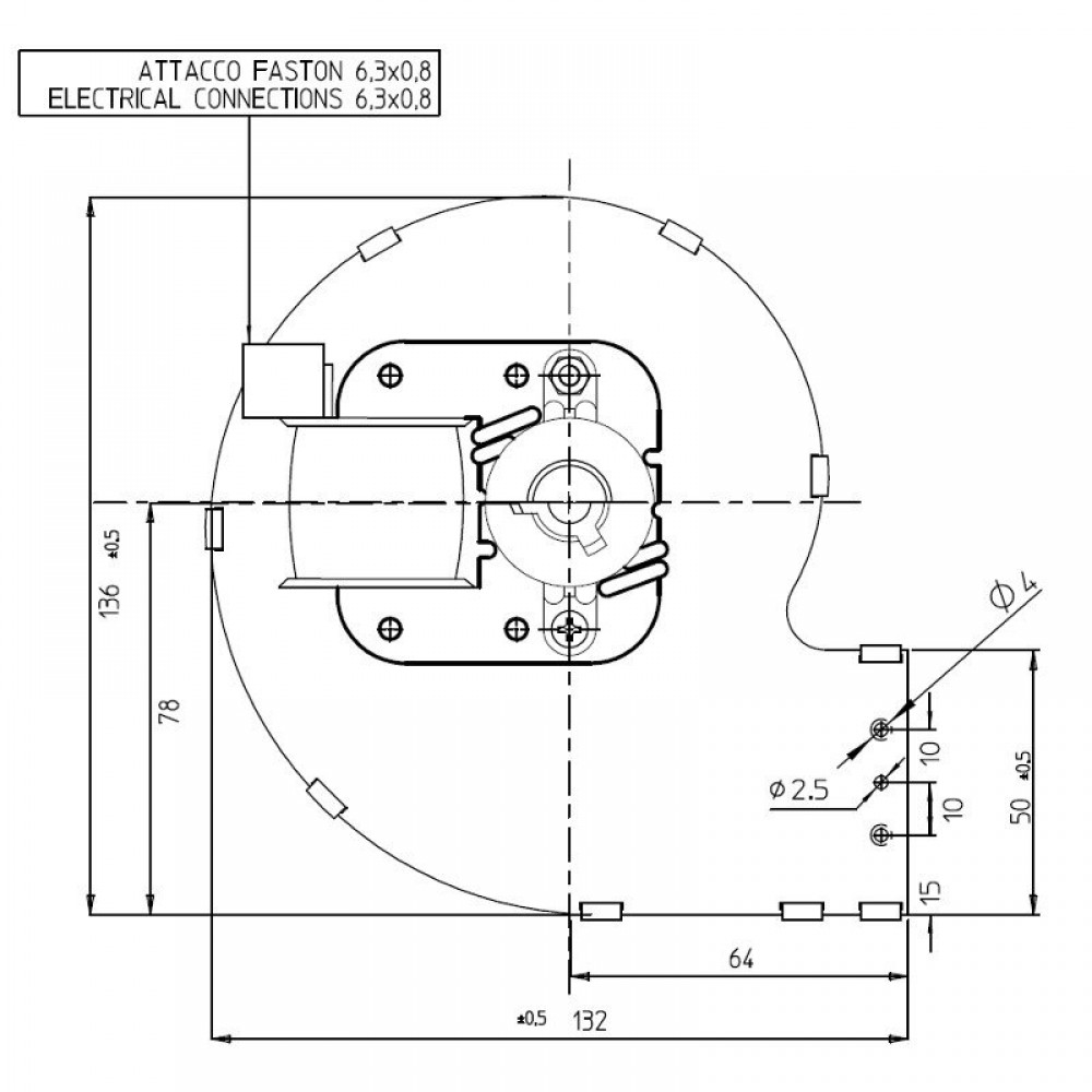 Ventilateur centrifuge Fergas, débit 121 m³/h | Ventilateurs et soufflantes | Pièces détachées pour poêles à granulés |