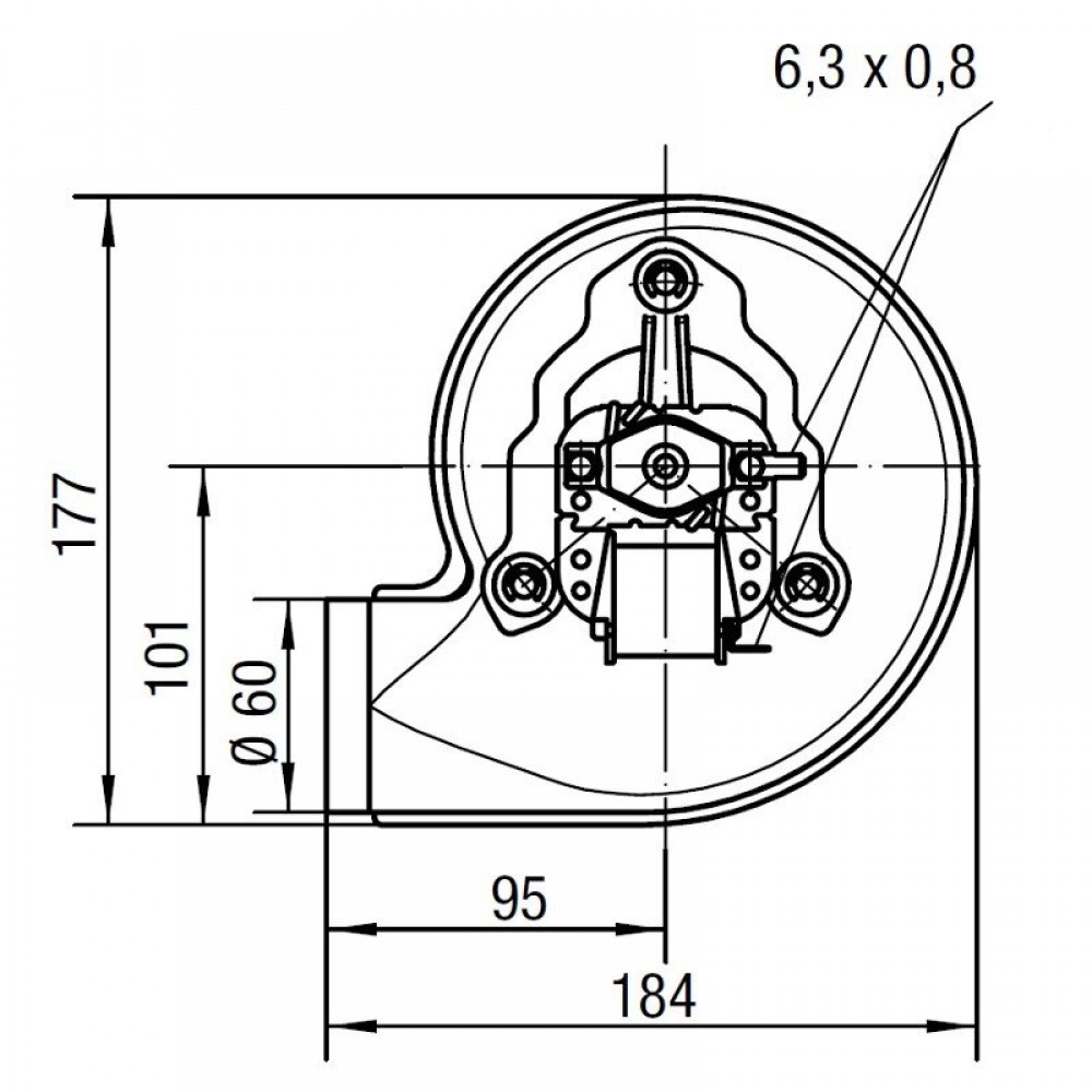 Extracteur de fumée EBM pour poêles à granulés Palladio, Débit d'air maximum 170 m³/h | Ventilateurs et soufflantes | Pièces détachées pour poêles à granulés |