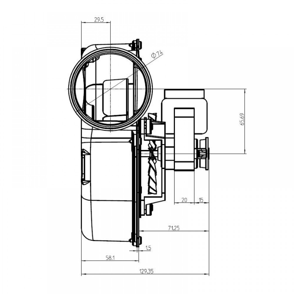 Extracteur de fumée Fergas pour poêles à granulés, Débit d'air maximum 132 m³/h | Ventilateurs et soufflantes | Pièces détachées pour poêles à granulés |