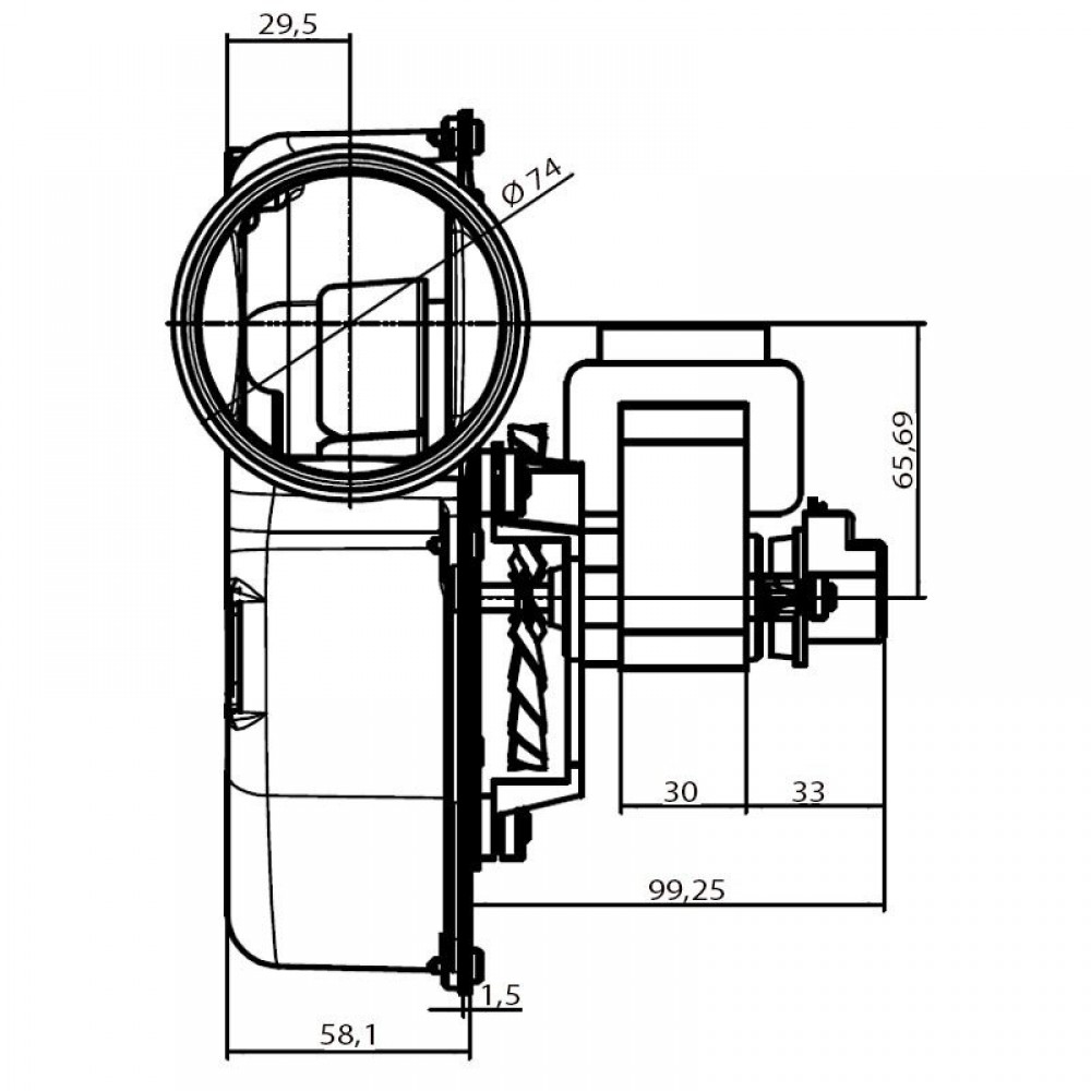 Extracteur de fumée Fergas, Débit d'air maximum 117 m³/h | Ventilateurs et soufflantes | Pièces détachées pour poêles à granulés |