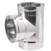 Té conduit de cheminée double avec chapeau 90°, isolation, acier inoxydable AISI 304, Ф300-350