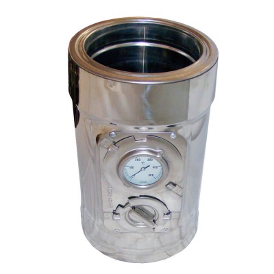 Elément d'inspection à double paroi avec thermomètre, en acier inoxydable AISI 304, Droit, Isolé, Ф250-300 - Rechercher