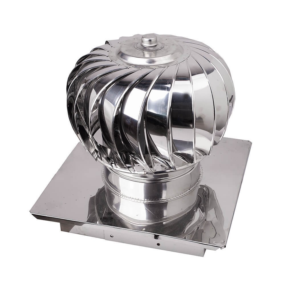 Chapeau de cheminée rotatif Aspiromatic, Inox AISI 304, Base carrée régulée