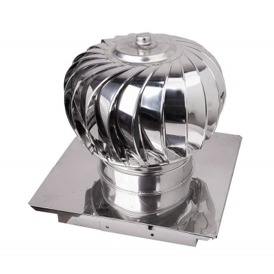 Chapeau de cheminée rotatif Aspiromatic, Inox AISI 304, Base carrée régulée - Chapeaux de cheminée