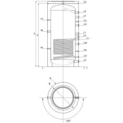 Ballon tampon Sunsystem, Modèle PR 500, Capacité 500L, Un serpentin d'échange de chaleur de réservoir - Comparaison de produits