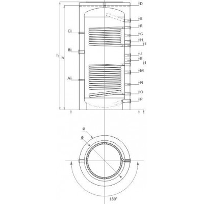 Ballon tampon Sunsystem, Modèle PR2 300, Capacité 300L, Deux serpentins d'échange de chaleur de réservoir - Comparaison de produits