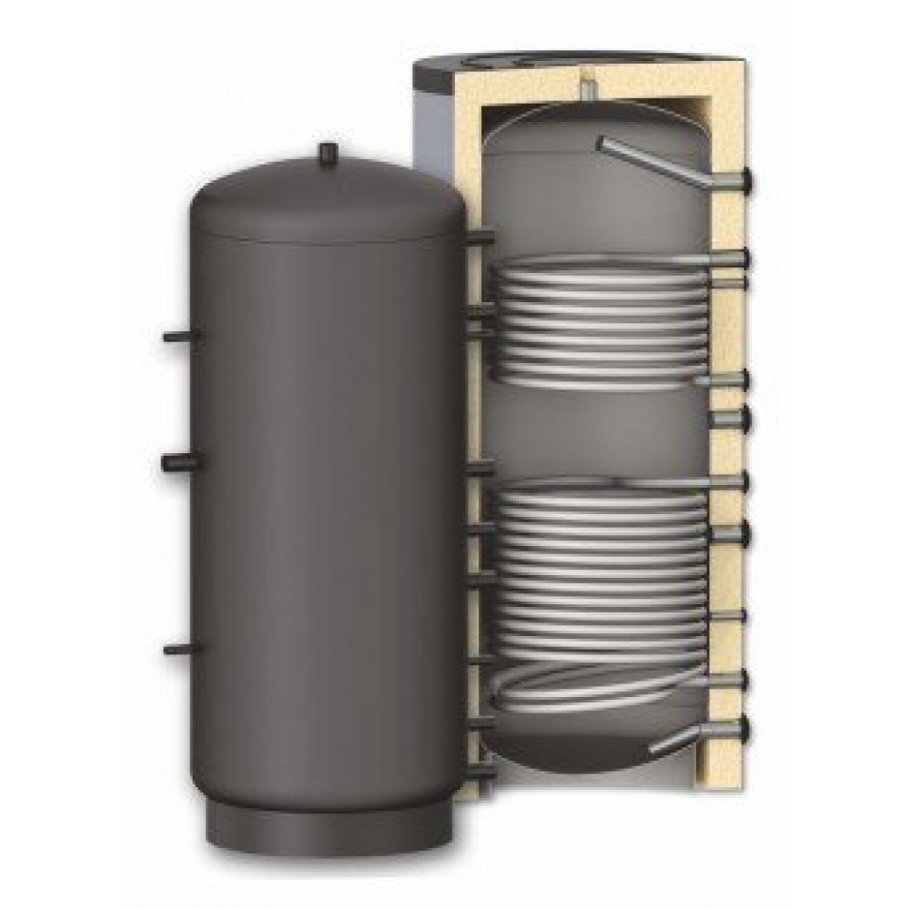 Ballon tampon Sunsystem, Modèle PR2 500, Capacité 500L, Deux serpentins d'échange de chaleur de réservoir | Ballons tampons |  |