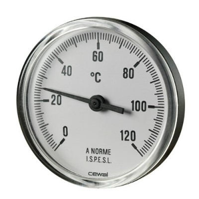 Bimetallic thermoplastic thermometer Cewal, Rear stem 50mm x 1/2'' - Comparaison de produits