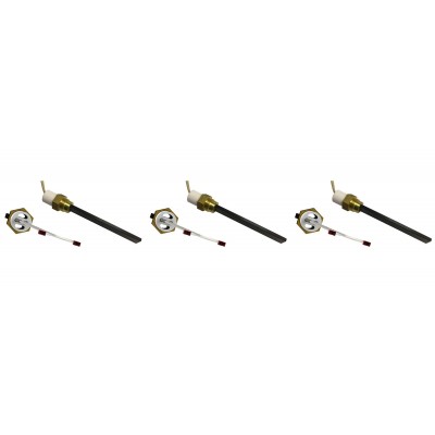Bougie / Résistance basse tension pour poêle à granulés Eco Spar, BURNiT, ComfortBilt et d'autres, longueur totale 123mm, 120W à 24V - x3 - 