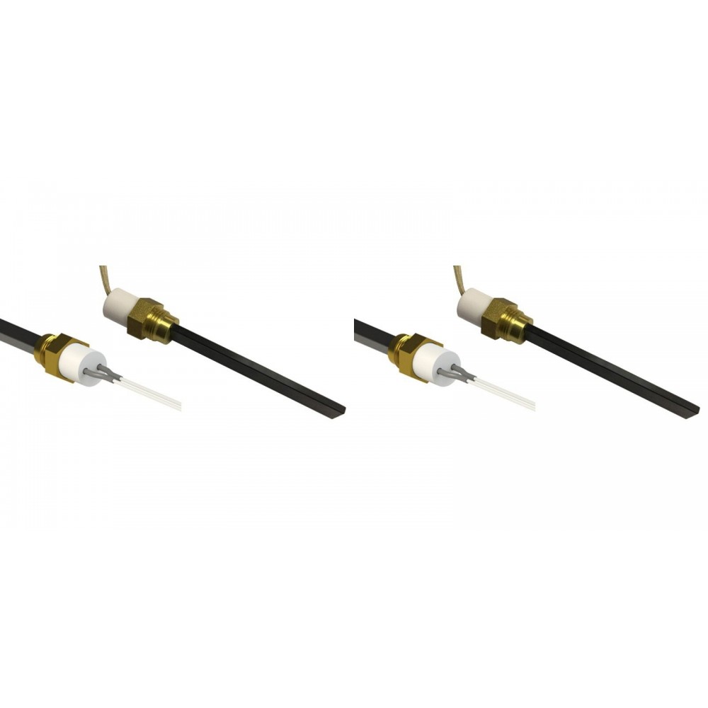 Bougie / Résistance basse tension pour les poêles à granulés Eco Spar, BURNiT, Adler, AMG, Ecoteck et d'autres, longueur totale 126 mm, 120 W à 24 V - x2