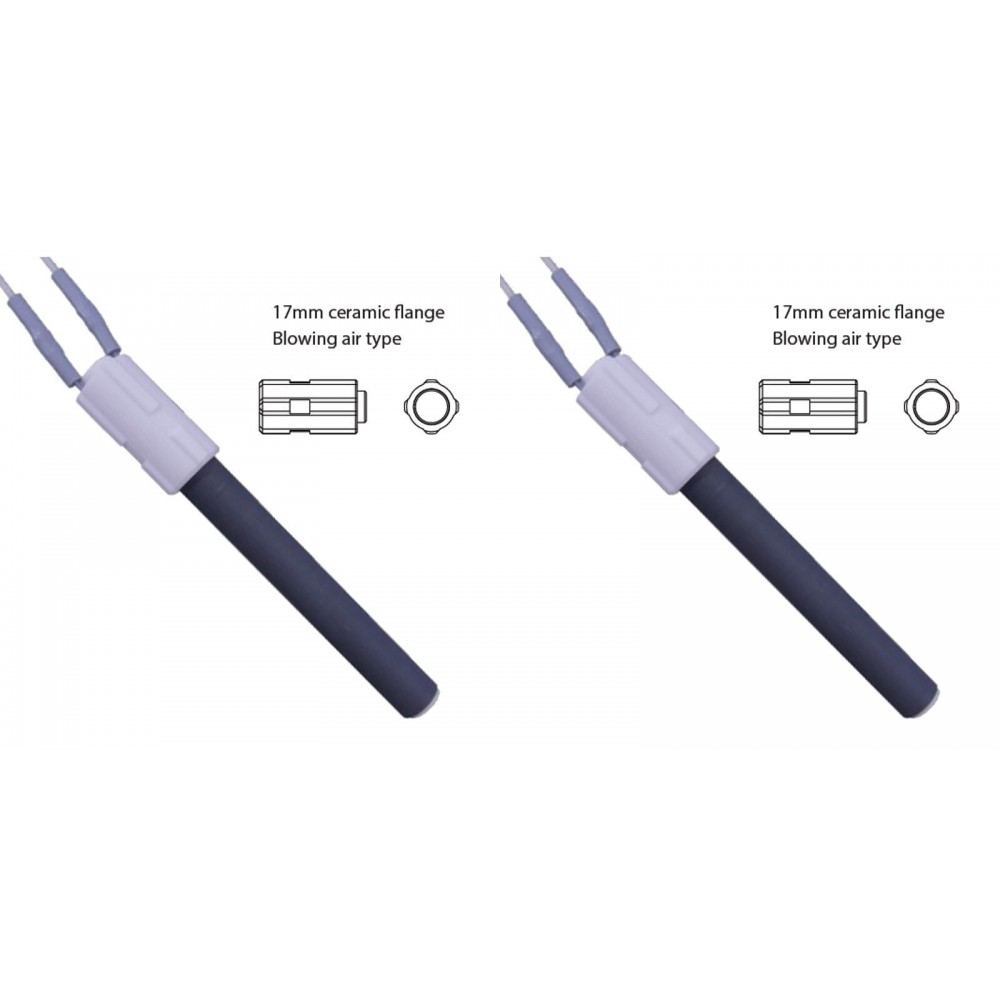 Bougie / Résistance céramique pour poêles à granulés BURNiT, Palazzetti et autres, longueur totale 113mm, 260W - x2