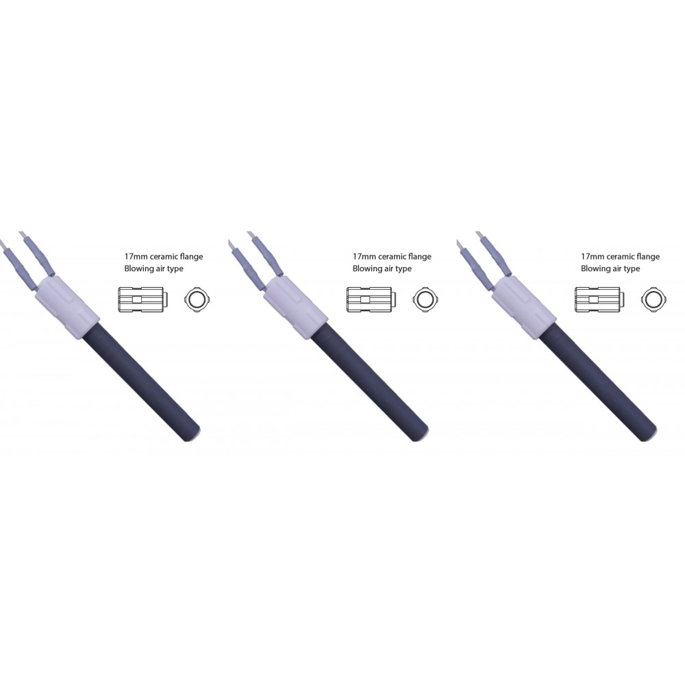 Bougie / Résistance céramique pour poêles à granulés BURNiT, Palazzetti et autres, longueur totale 113mm, 260W - x3