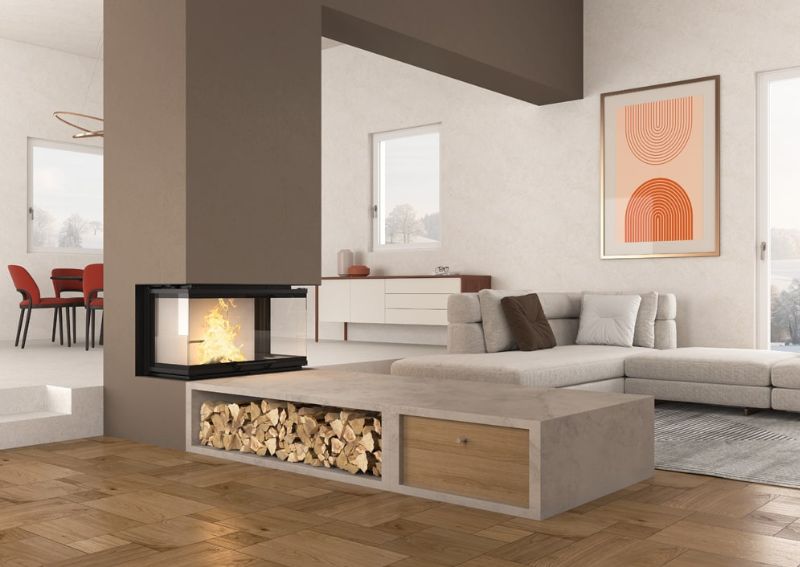 Cheminée italienne encastrable à bois
